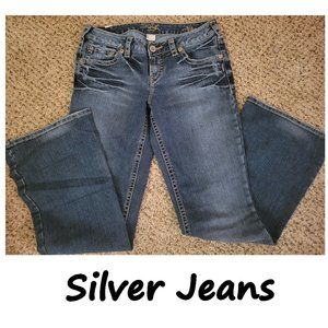 Silver "Aiko" Bootcut Mid Rise Denim Blue Stretch Jeans Size 29x31